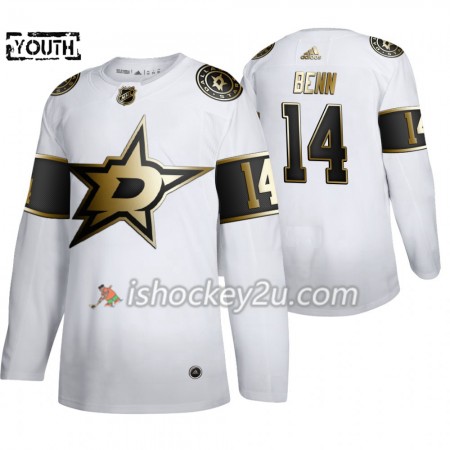 Børn NHL Dallas Stars Trøje Jamie Benn 14 Adidas 2019-20 Golden Edition Hvid Authentic